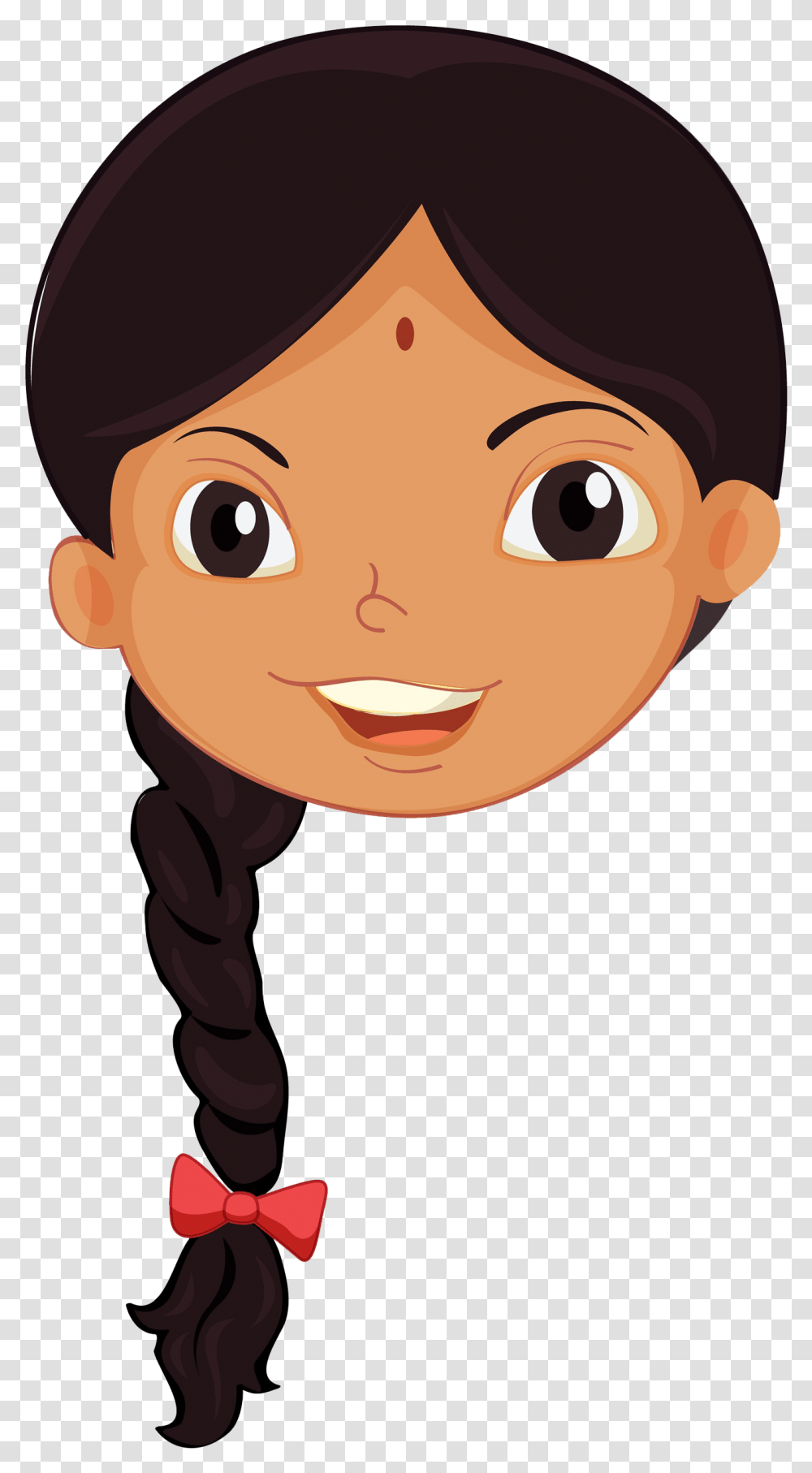 Indian People Girl Clip Art Indian Girl Face Cartoon, Photography, Portrait, Head, Drawing Transparent Png