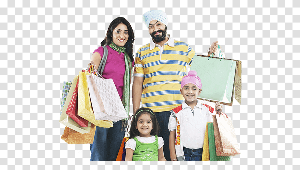 Indian People Indian Family Shopping, Apparel, Person, Hat Transparent Png