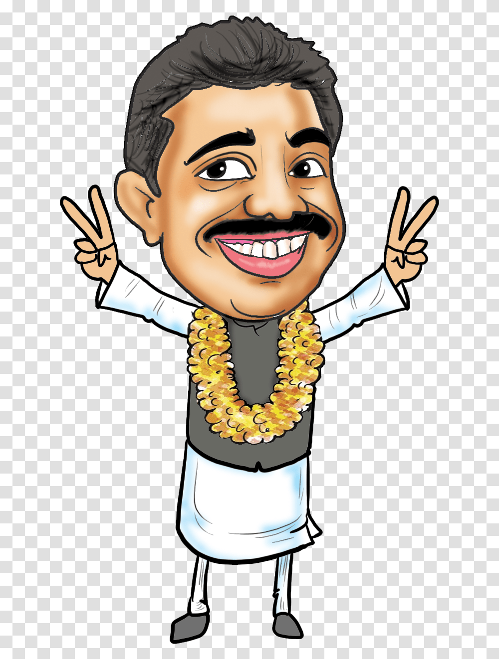 Indian Politician Cartoon, Person, Plant, Flower, Flower Arrangement Transparent Png