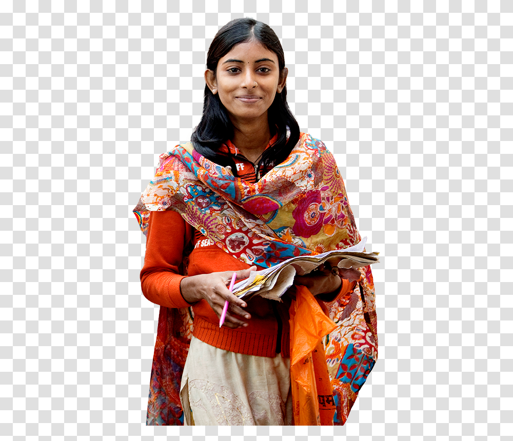Indian School Students Indian Girl Hd, Person, Female, Sleeve Transparent Png