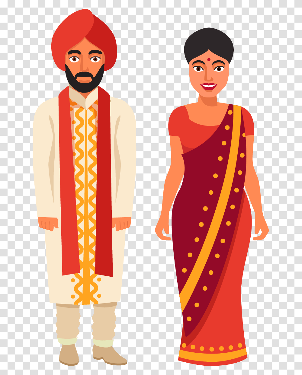 Indian Wedding Couple Indian Wedding Couple Clipart, Apparel, Sari, Silk Transparent Png
