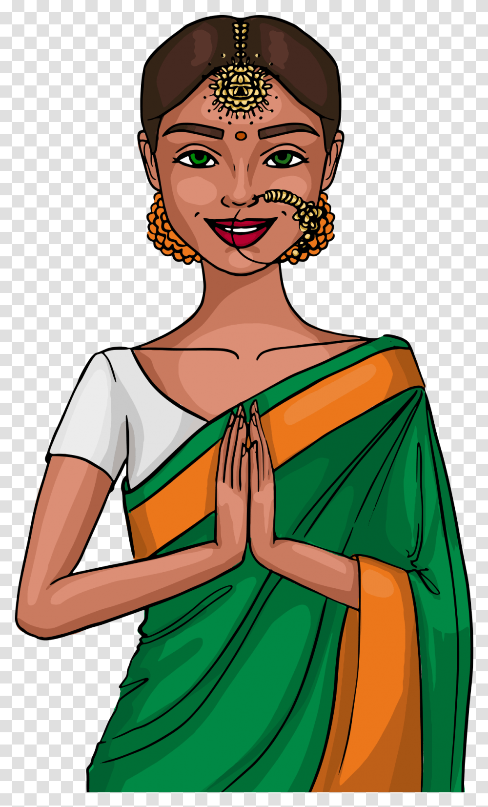 Indian Woman, Apparel, Sari, Silk Transparent Png