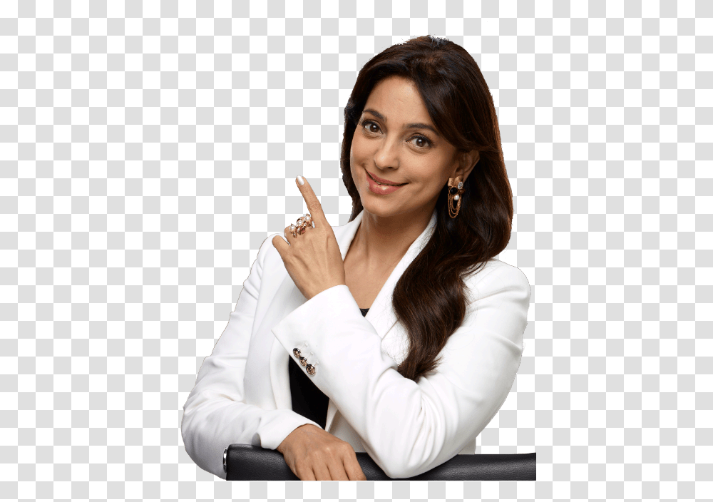 Indian Woman Slide In Business Link Uae Juhi Chawla, Person, Finger, Female Transparent Png