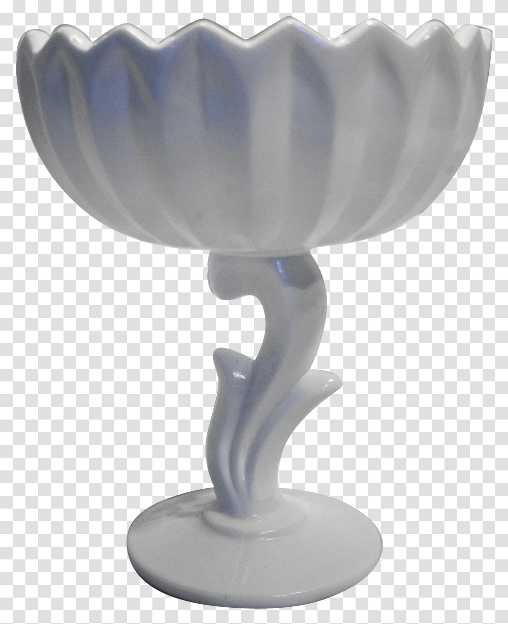 Indiana Glass Willow Magnolia Lotus Milk Glass Compote Figurine, Goblet, Lamp, Beverage, Drink Transparent Png