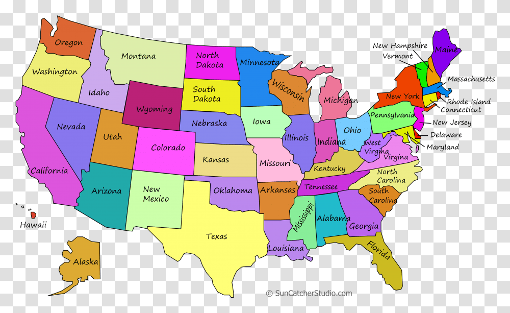 Indiana Outline Map Of The United States With Names, Diagram, Plot, Atlas, Bush Transparent Png