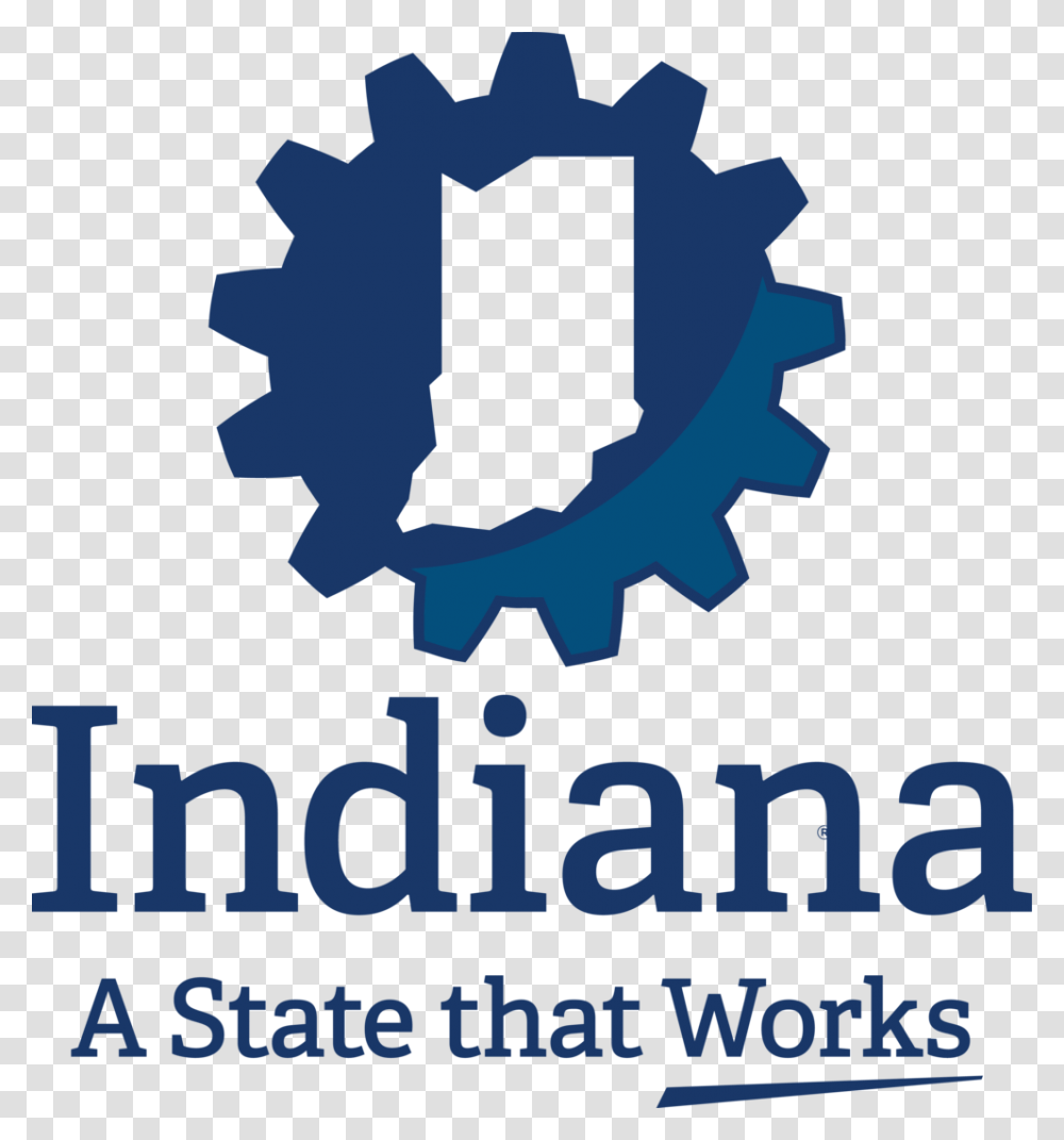 Indiana State Works Vertical Blue Graphic Design, Machine, Poster, Advertisement, Gear Transparent Png