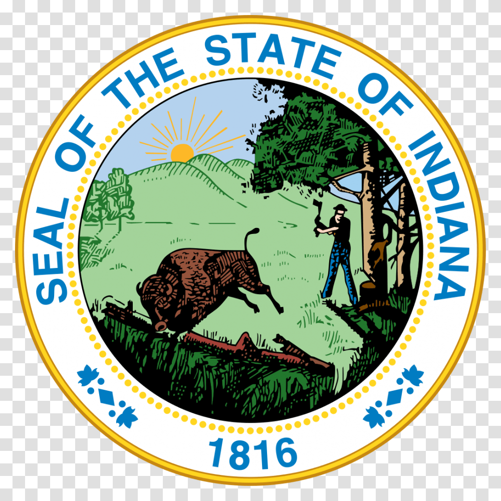 Indiana Stateseal Seal Of The State Of Indiana Vector, Label, Logo Transparent Png