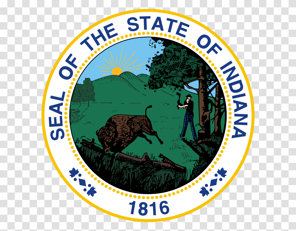 Indiana Stateseal Svg Indiana State Seal, Label, Logo Transparent Png