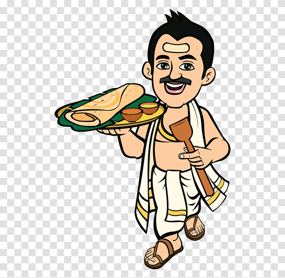 Indians Clipart South South Indian Food Cartoon, Person, Human, Chef, Waiter Transparent Png