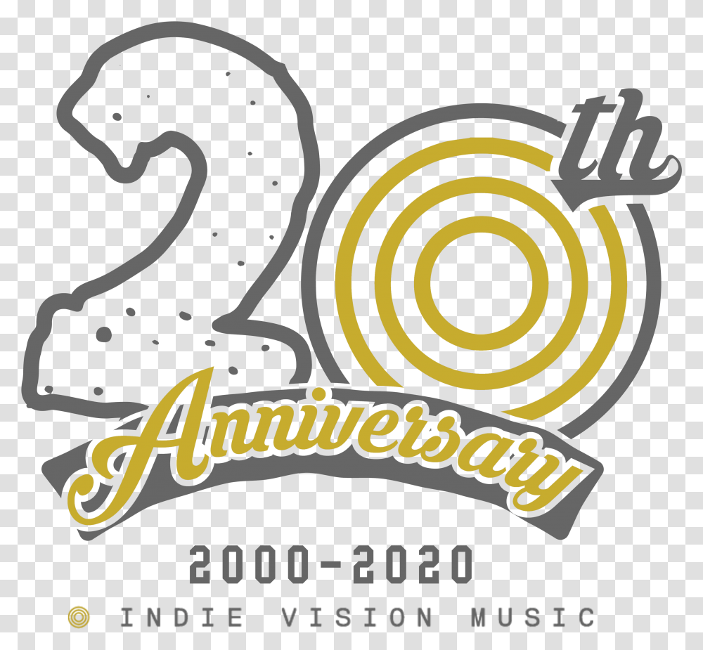 Indie Vision Music 20th Logo Dot, Text, Spiral, Coil, Poster Transparent Png
