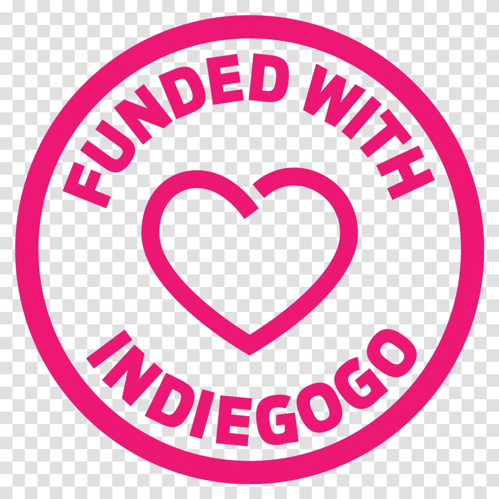 Indiegogo Logos Funded With Indiegogo Logo, Heart, Text, Cushion, Label Transparent Png