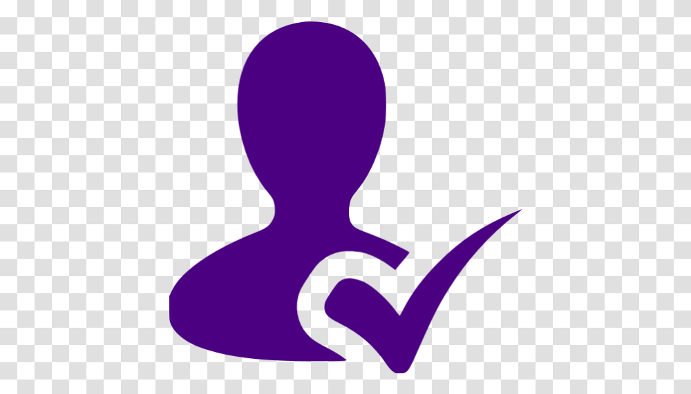 Indigo Checked User Icon Icon User Purple, Silhouette, Text, Kneeling, Graphics Transparent Png