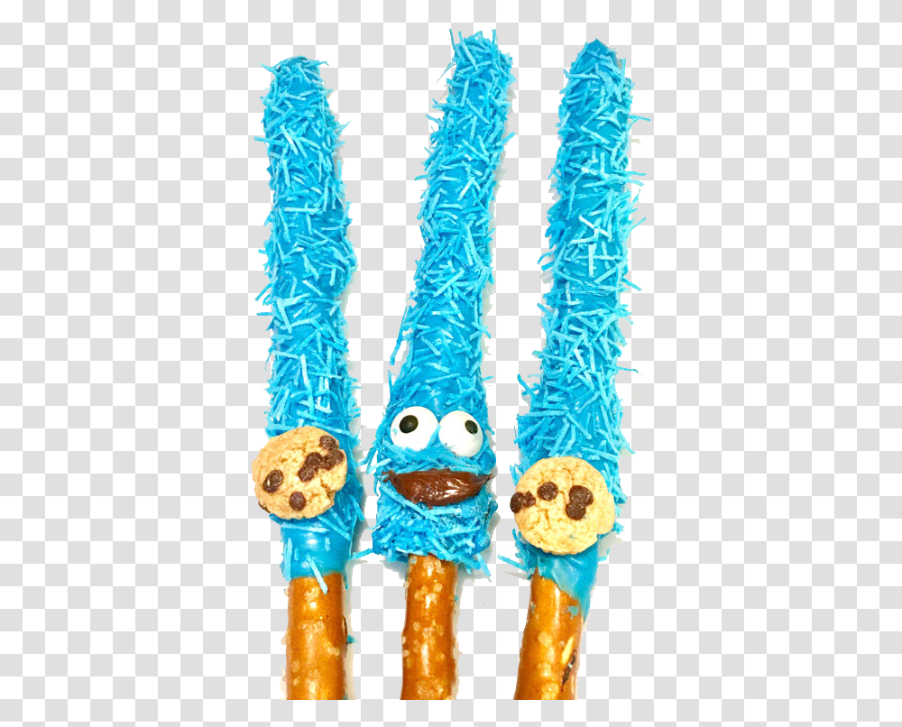 Individually Wrapped Cookie Monster Blue Chocolate Cookie Monster Pretzel Sticks, Food, Plant, Sweets Transparent Png