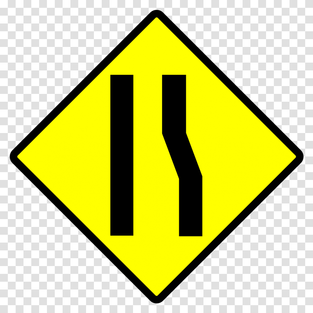 Indonesia New Road Sign 1p Lane Ends Ahead Sign Transparent Png