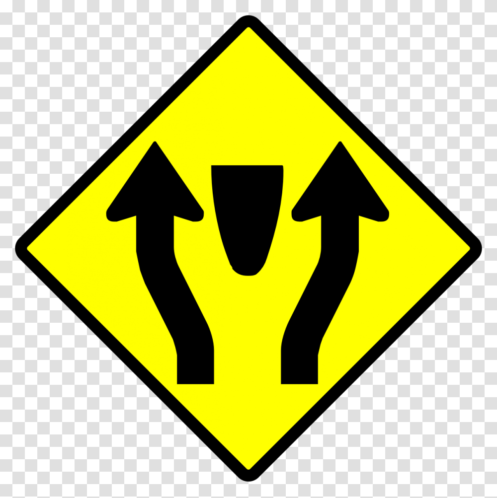 Indonesia New Road Sign 4c3 Divided Highway Sign, Stopsign Transparent Png