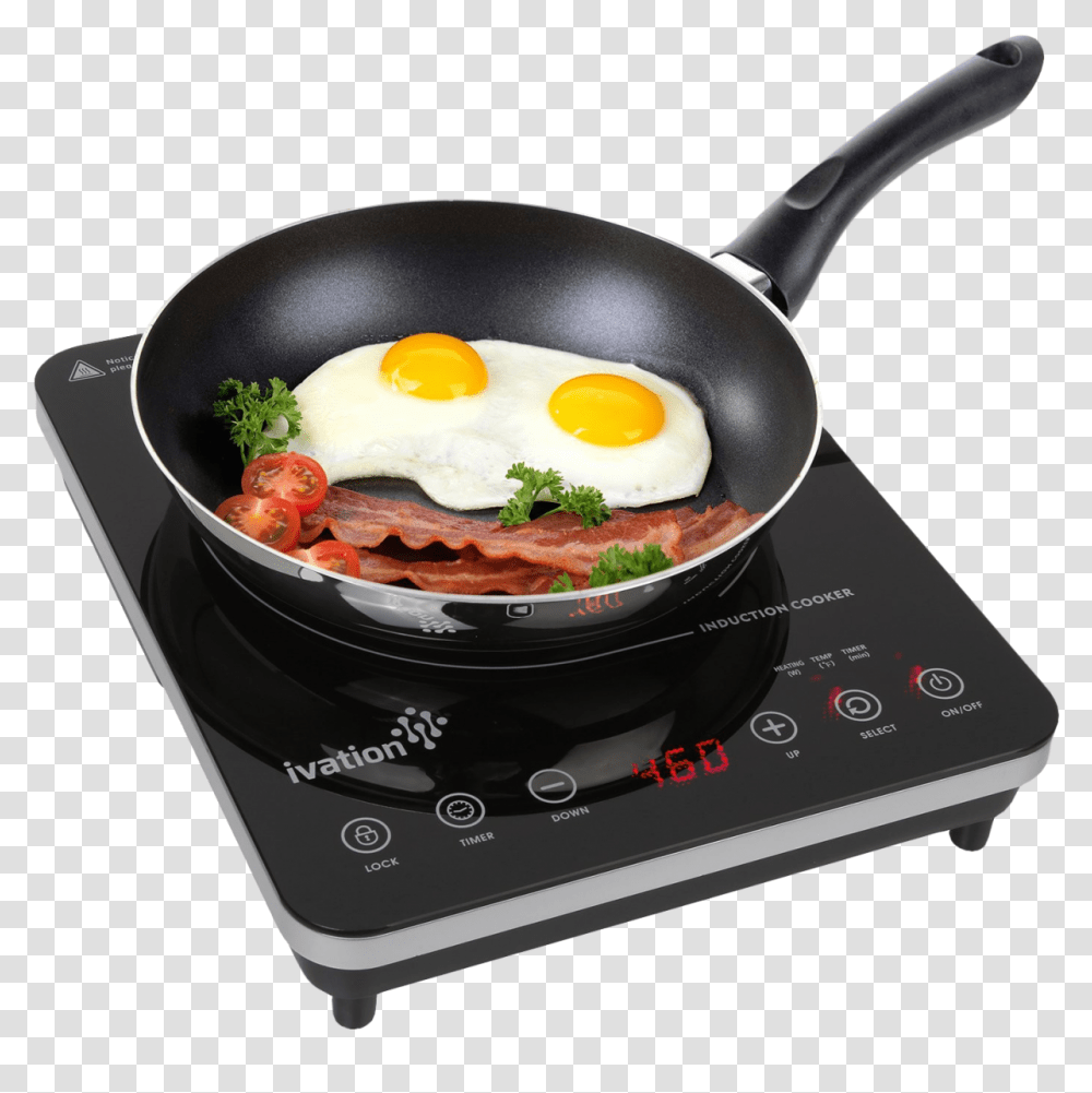 Induction Cooktop Image Induction Cooker Cooking, Frying Pan, Wok, Egg, Food Transparent Png