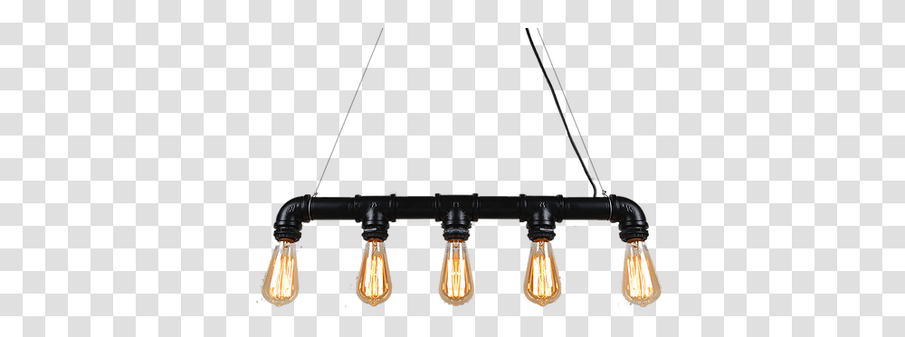 Industrial Steampunk Pipe Lighting Chandelier, Interior Design, Indoors, Weapon, Gun Transparent Png