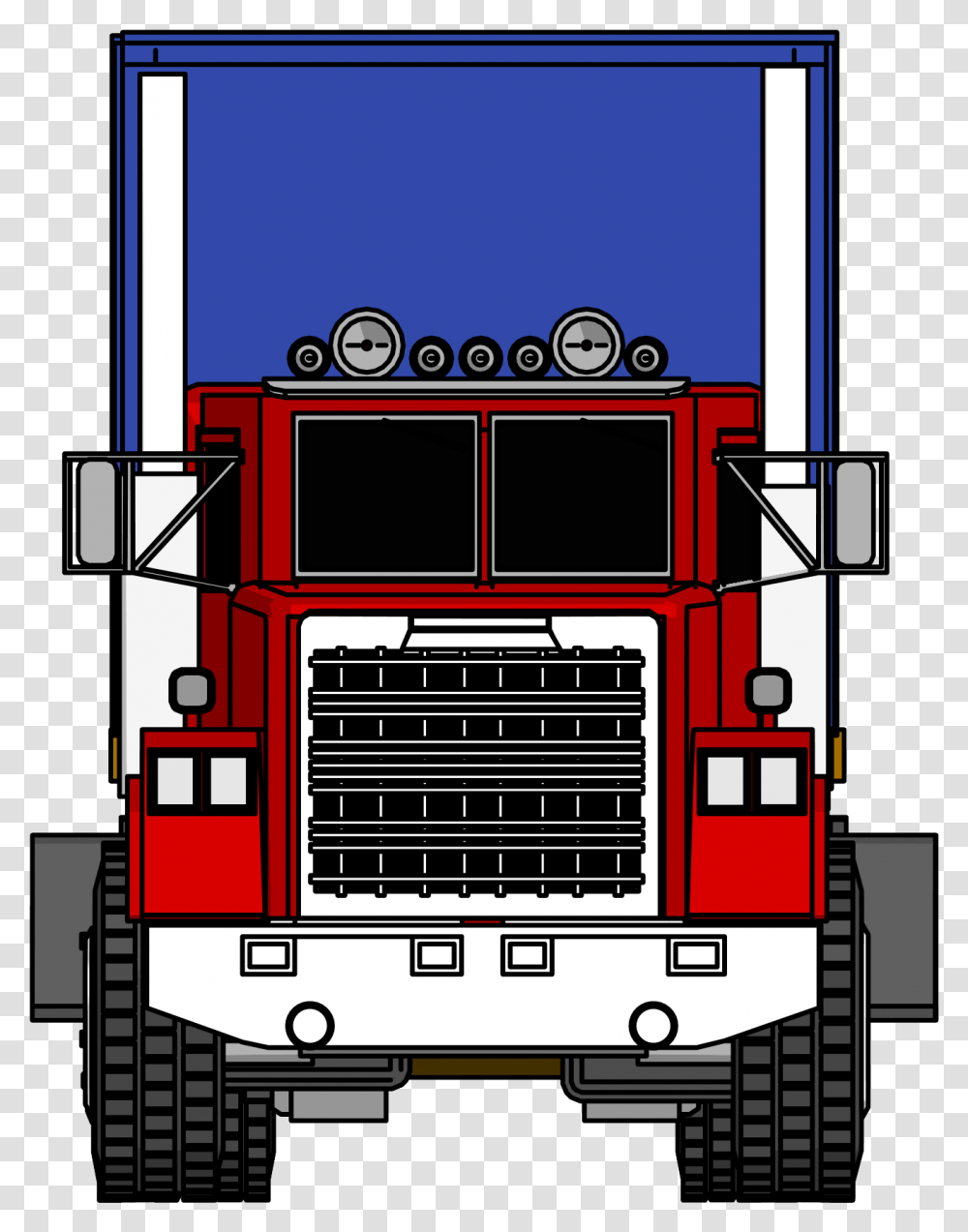 Industrial Truck Big Truck Clipart Image Front Cartoon Truck Front View, Vehicle, Transportation, Fire Truck, Scoreboard Transparent Png