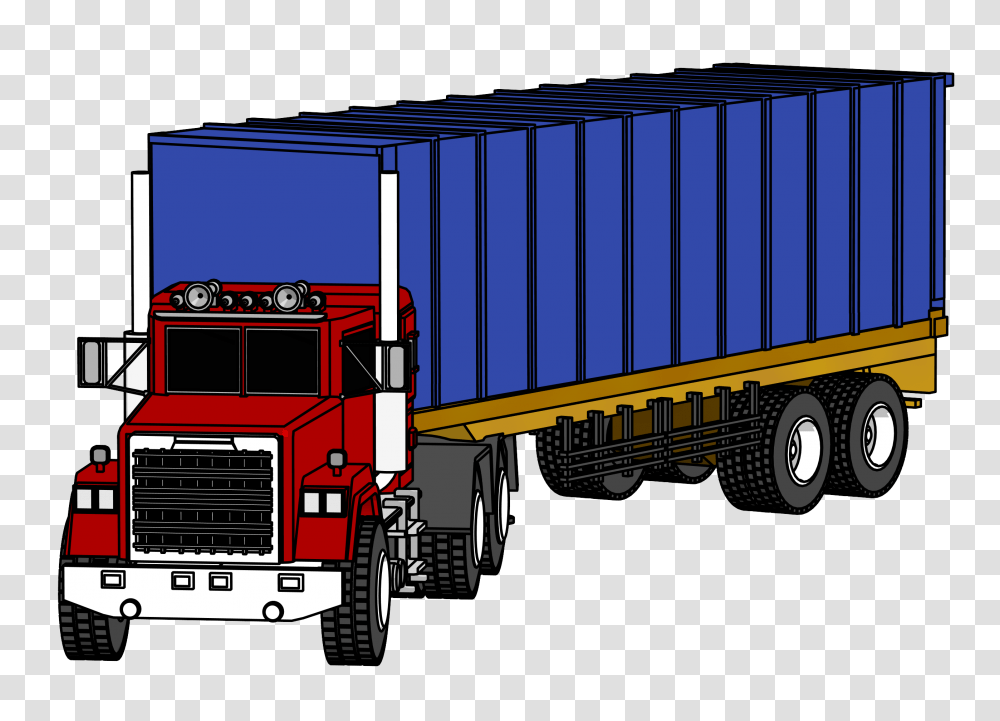Industrial Truck Big Truck Clipart Image, Trailer Truck, Vehicle, Transportation, Label Transparent Png