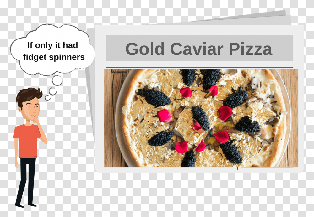 Industry Kitchen Gold And Caviar Pizza, Food, Breakfast, Person, Oatmeal Transparent Png