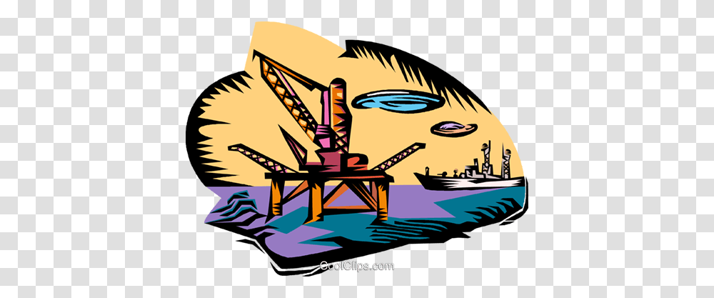 Industry Oil Drilling Platform Royalty Free Vector Clip Art, Outdoors, Book, Nature Transparent Png