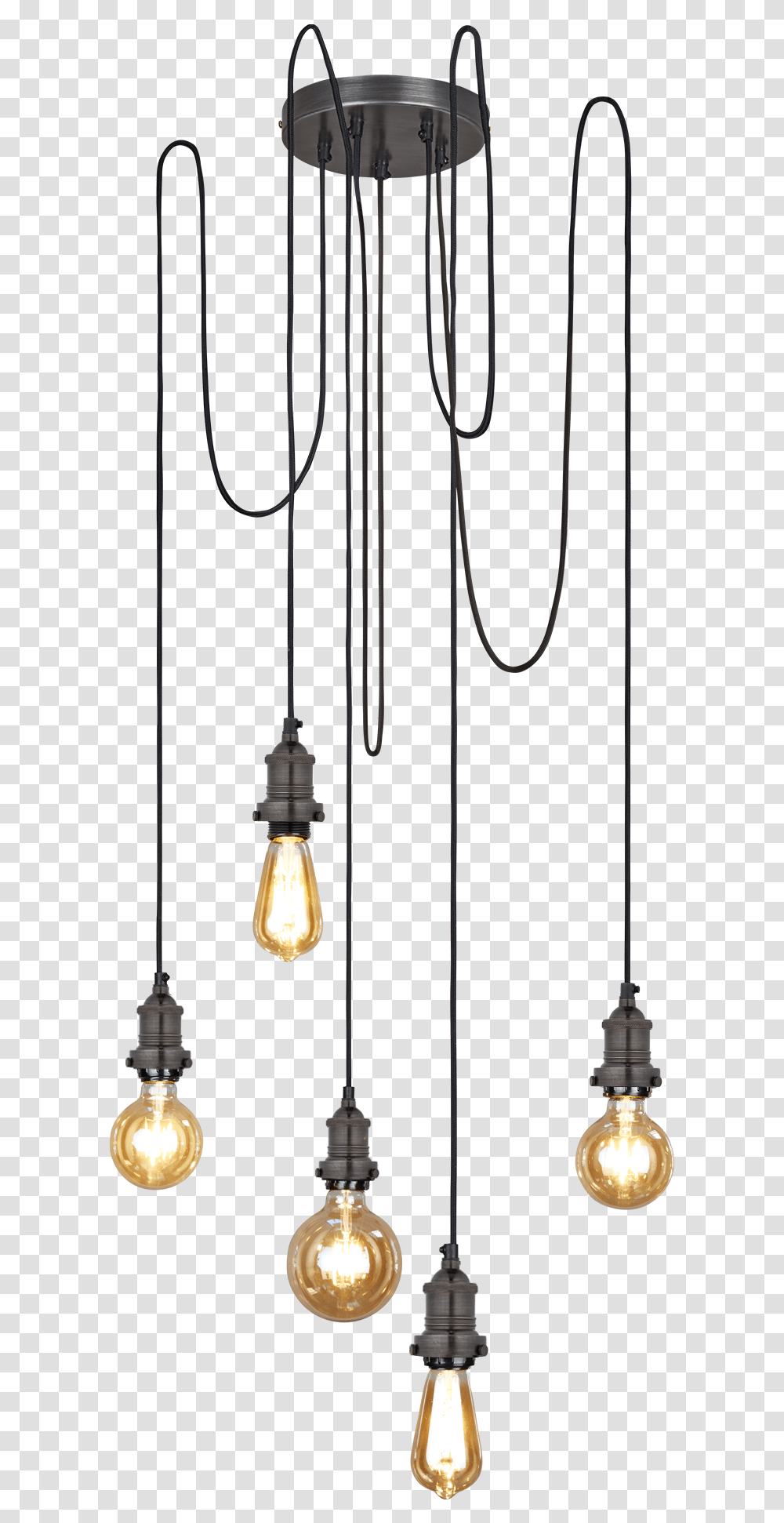 Industville Brooklyn 5 Wire Pendant, Light Fixture, Lightbulb, Lamp, Ceiling Light Transparent Png