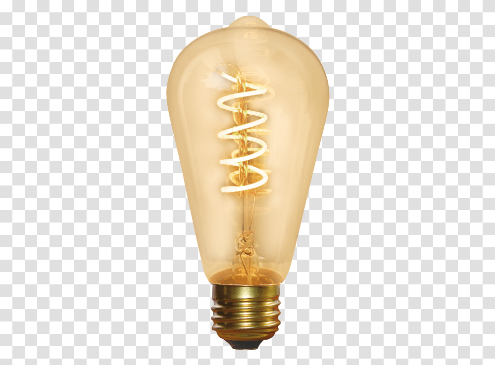 Industville Vintage St64 Spiral Led Edison Bulb Light Incandescent Light Bulb, Lamp, Bottle, Lightbulb, Coil Transparent Png