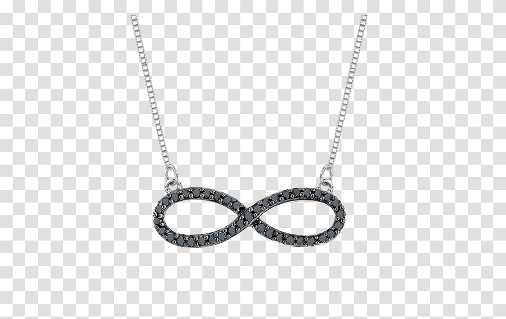 Infinity Black Diamond Infinity Pendant With Chain In White, Necklace, Jewelry, Accessories, Accessory Transparent Png