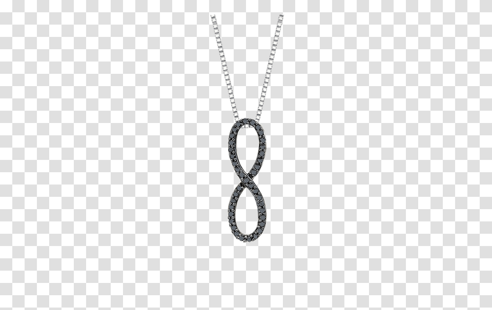 Infinity Black Diamond Pendant With Chain In White Gold, Necklace, Jewelry, Accessories, Accessory Transparent Png