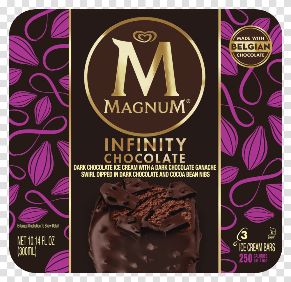 Infinity Chocolate Ice Cream Bar Magnum Infinity Chocolate Ice Cream Bars, Advertisement, Poster, Flyer, Paper Transparent Png