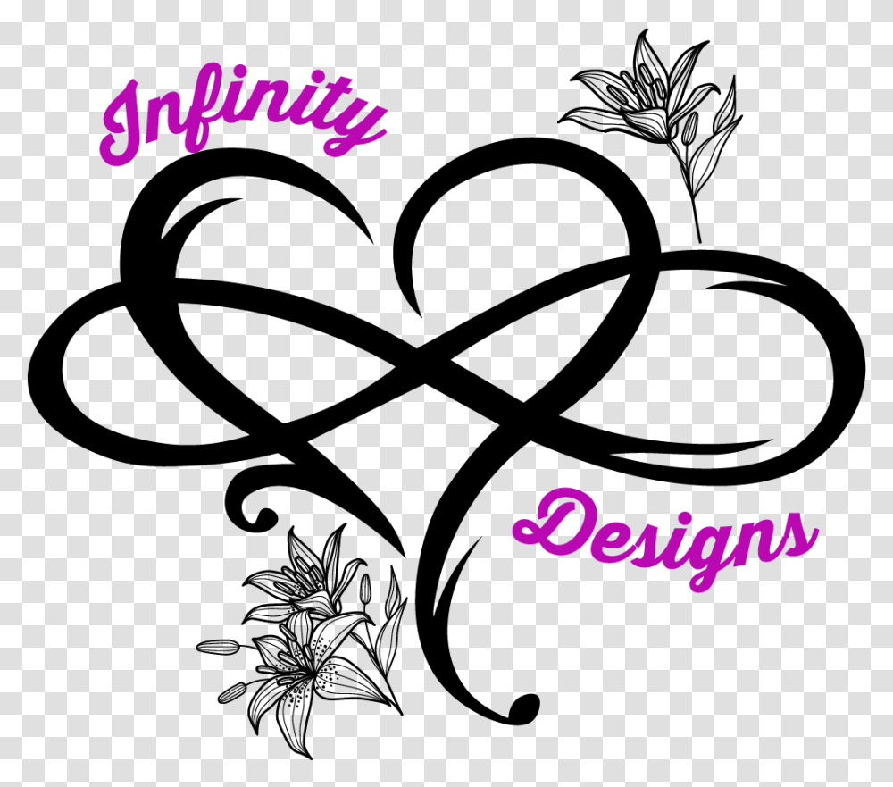 Infinity Designs Kimberley Brian Heart With Infinity Tattoo, Text, Light, Alphabet, Symbol Transparent Png
