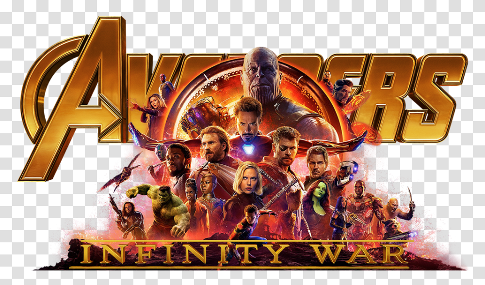 Infinity War Avengers Logo, Advertisement, Poster, Person, Collage Transparent Png