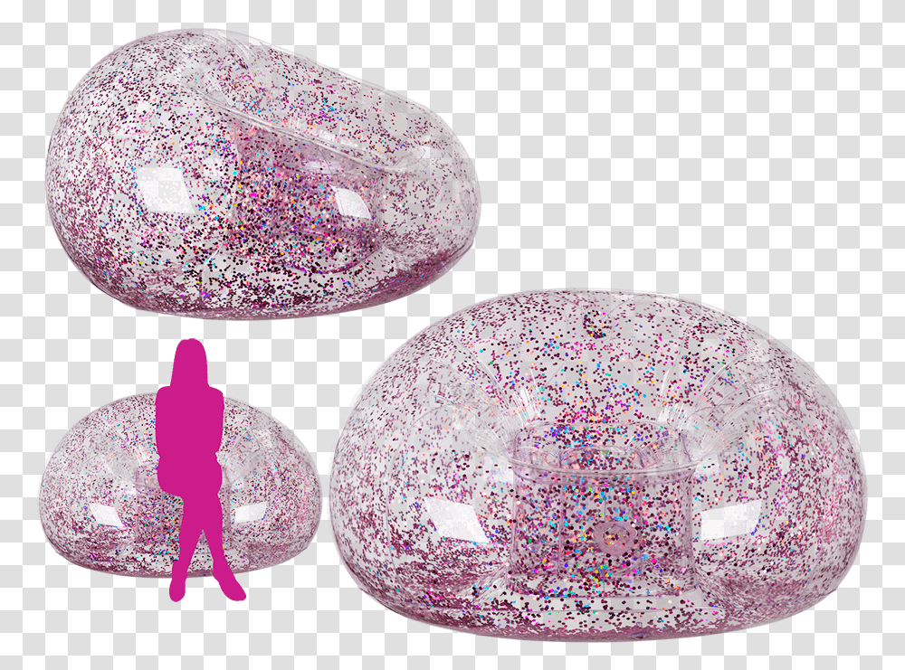Inflatable Sofa With Rose Gold Holographic Glitter, Crystal, Mineral, Gemstone, Jewelry Transparent Png