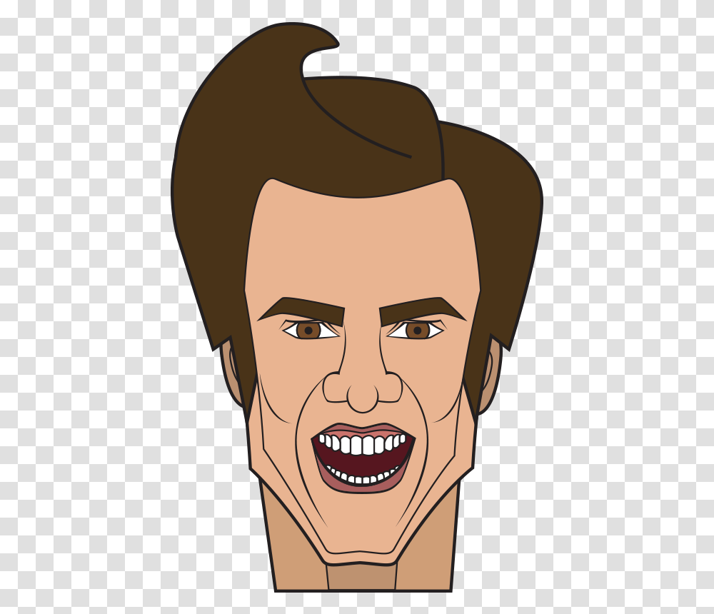 Infographic About Jim Carrey Characters In Movies Cartoon, Head, Face, Smile, Teeth Transparent Png