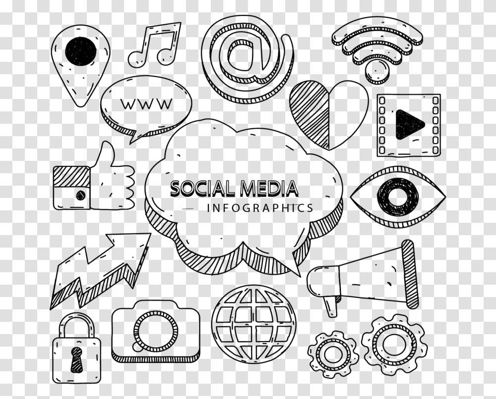 Infographic Media Social Euclidean Vector Marketing Infographic Drawing About Social Media, Call Of Duty, Word Transparent Png