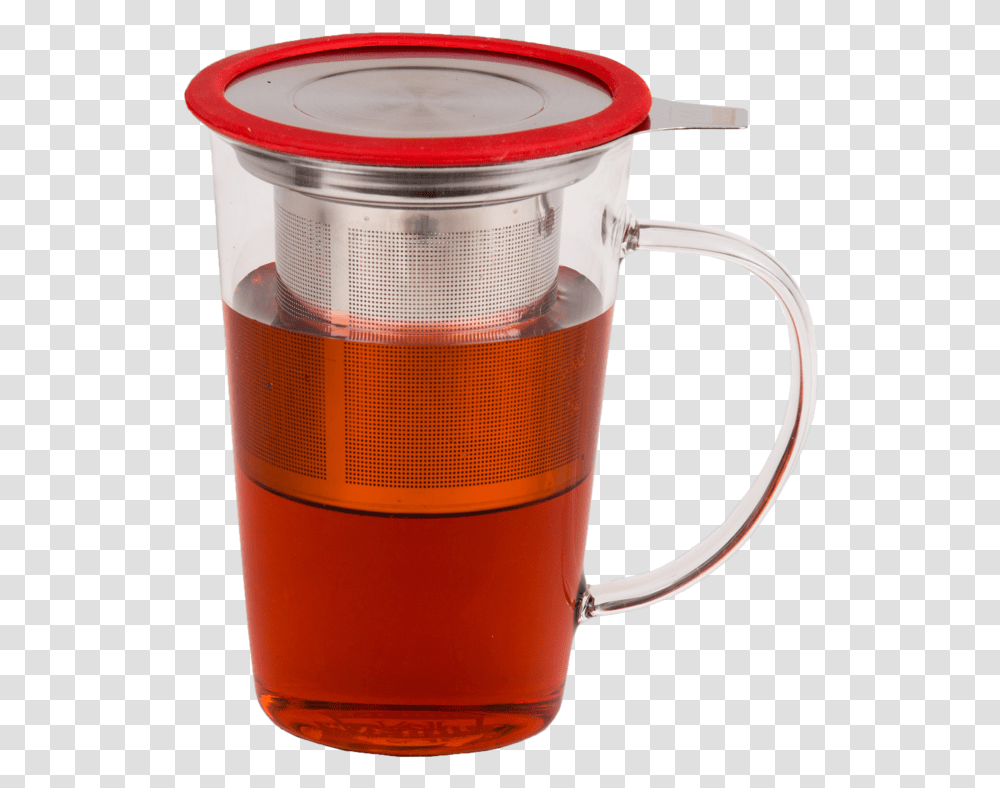 Infusing Glass Tea Mug Glass Tea Cup And Infuser, Mixer, Appliance, Beverage, Drink Transparent Png