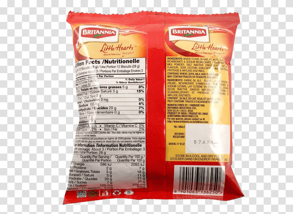 Ingredients Clipart Nutritional Facts Of Little Hearts Biscuits, Menu, Food, Flour Transparent Png