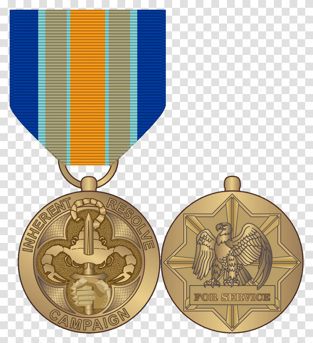 Inherent Resolve Campaign Medal Operation Inherent Resolve Usmc, Gold, Trophy, Gold Medal, Locket Transparent Png