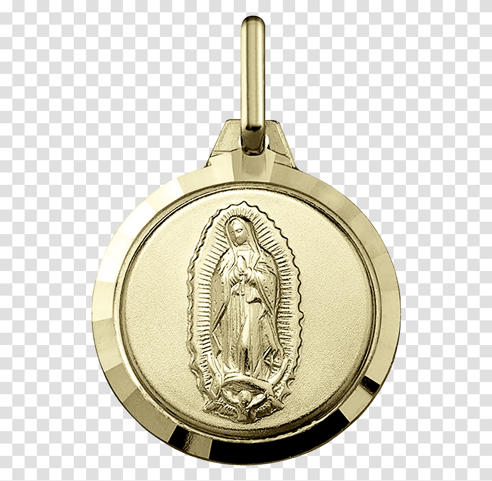 Iniciomedallas De Oromedalla Virgen De Guadalupe Medalla De La Virgen De Gusdaluoe, Gold, Pendant, Clock Tower, Architecture Transparent Png