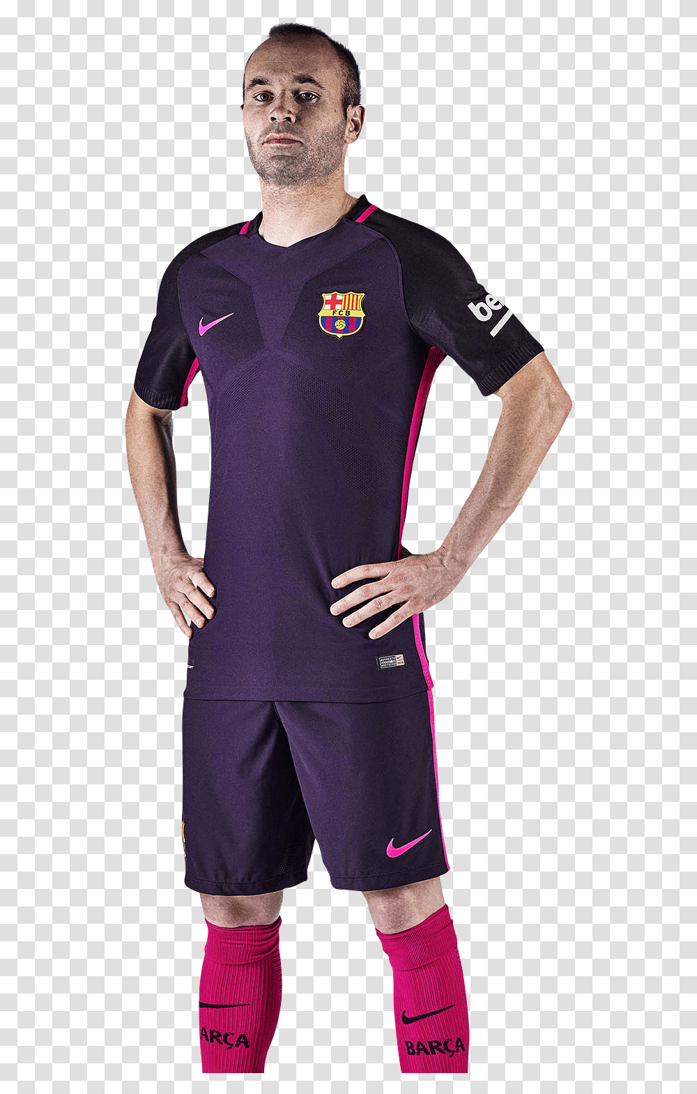 Iniesta Barcelona 16 17 Away Jersey, Apparel, Sleeve, Person Transparent Png