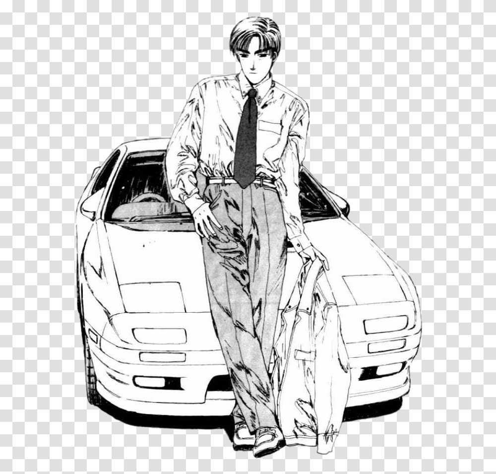Initial D Characters Manga Download Initial D Characters Manga, Tie, Accessories, Person, Car Transparent Png