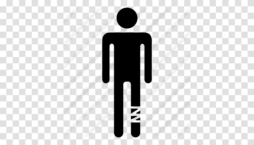 Injured Leg Of A Standing Man Silhouette, Gray, World Of Warcraft Transparent Png