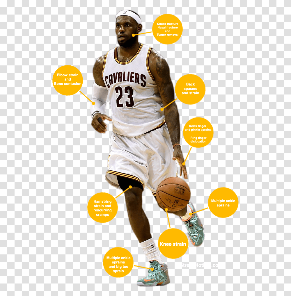 Injury History Of Lebron James Cleveland Cavaliers, Person, People, Sport, Team Sport Transparent Png