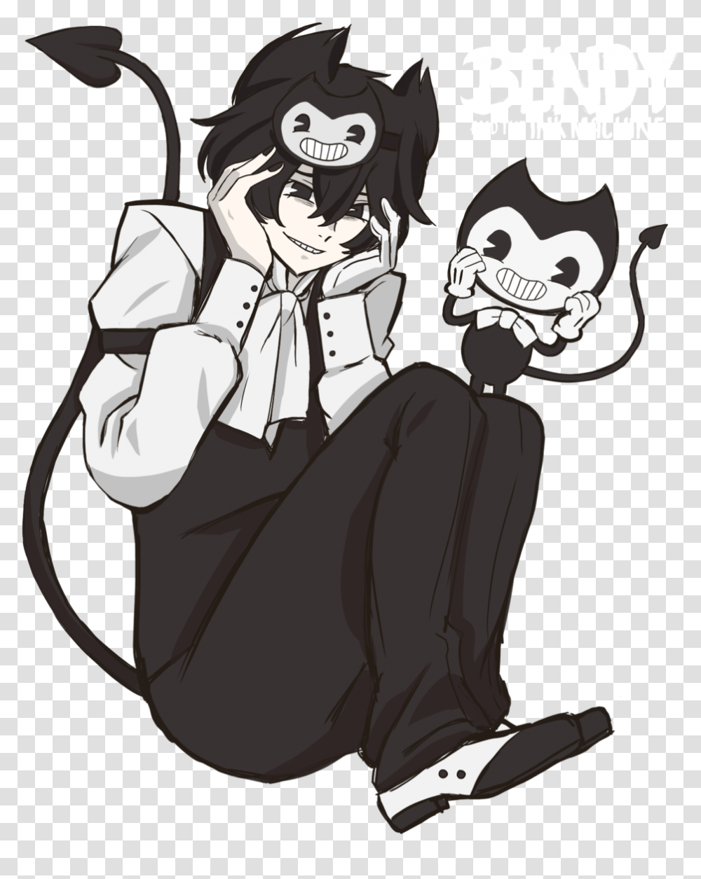 Ink Drawing Cute Bendy And The Ink Machine Fanart, Manga, Comics, Book, Person Transparent Png
