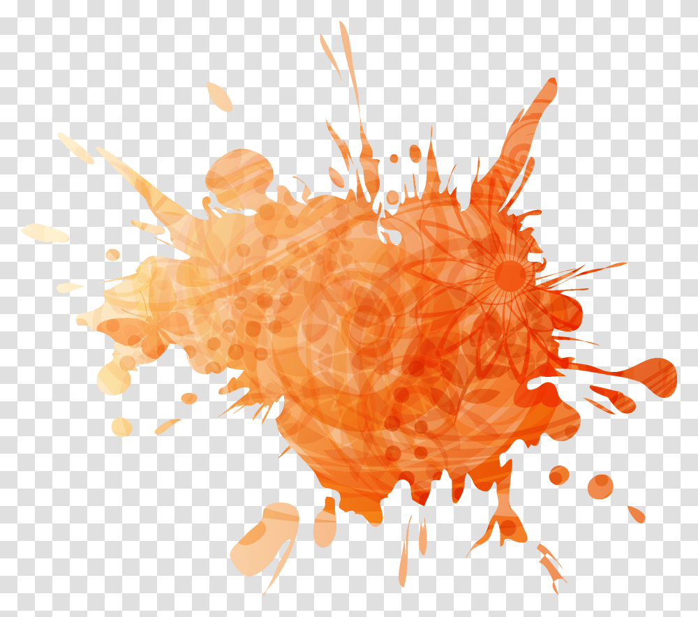 Ink Splash Orange Paint Splash, Stain, Bonfire Transparent Png