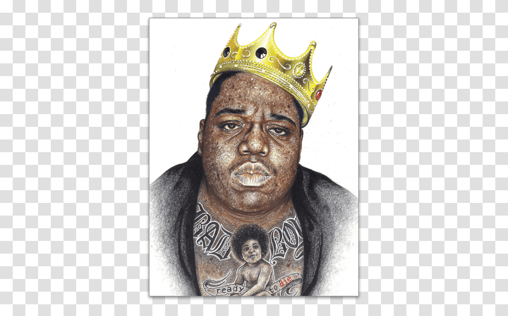 Inked Biggie Poster Biggie Poster, Face, Person, Accessories, Skin Transparent Png