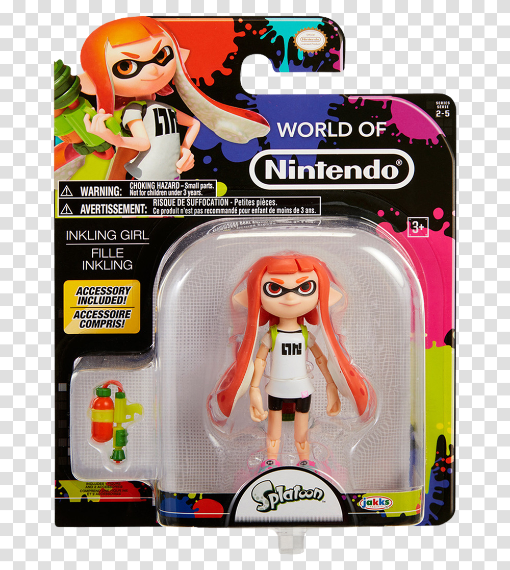Inkling Girl 4 Action Figure World Of Nintendo Inkling, Toy, Advertisement, Poster, Person Transparent Png