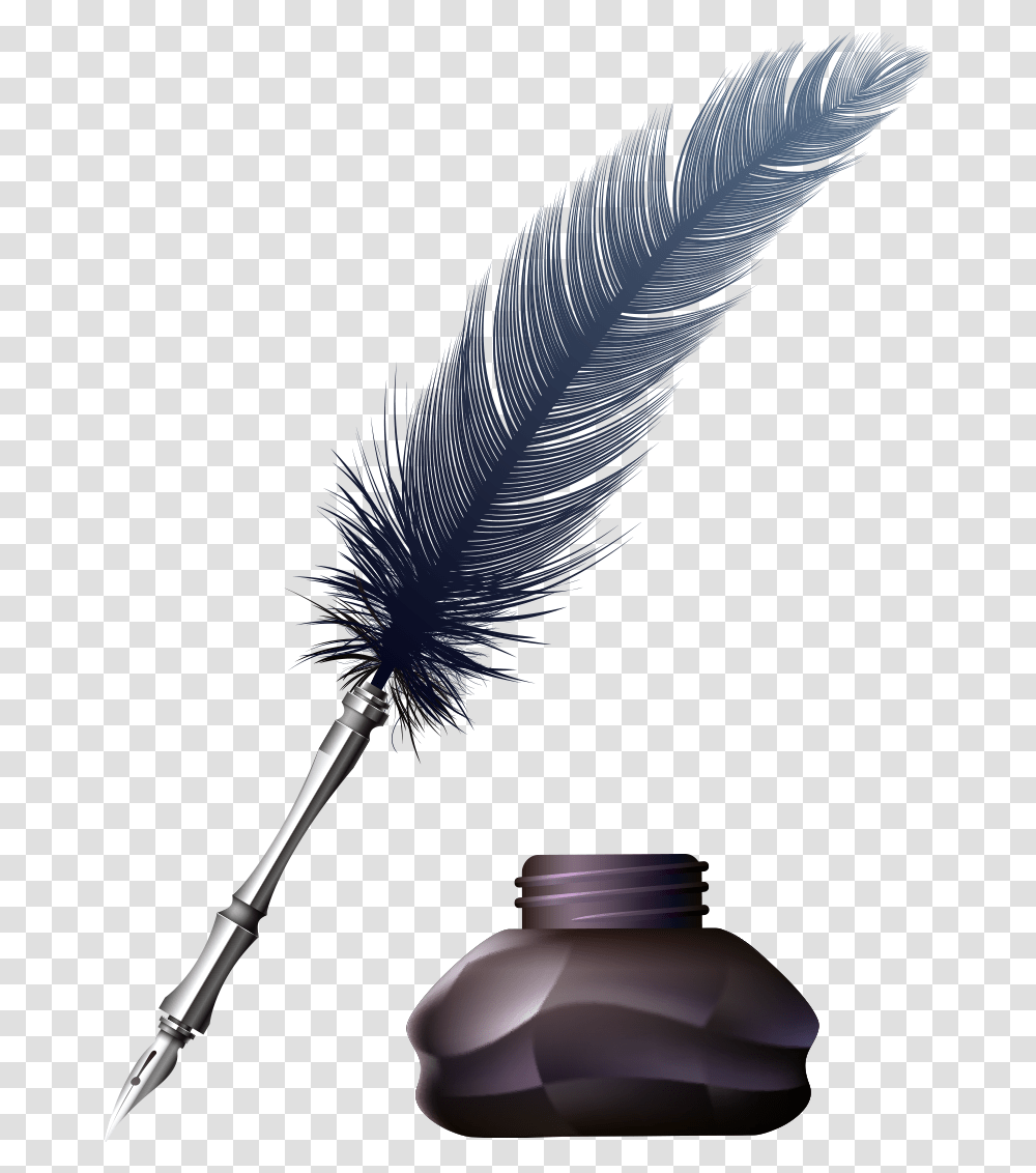 Inkwell Clipart Ink Feather Pen, Jar, Vase, Pottery, Brush Transparent Png