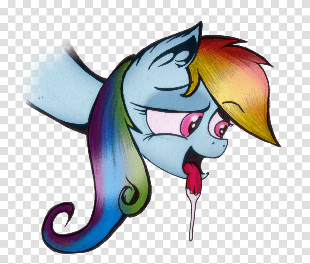 Inky Draws Drool Expression Hungry Rainbow Dash Cartoon, Horse, Mammal, Animal Transparent Png