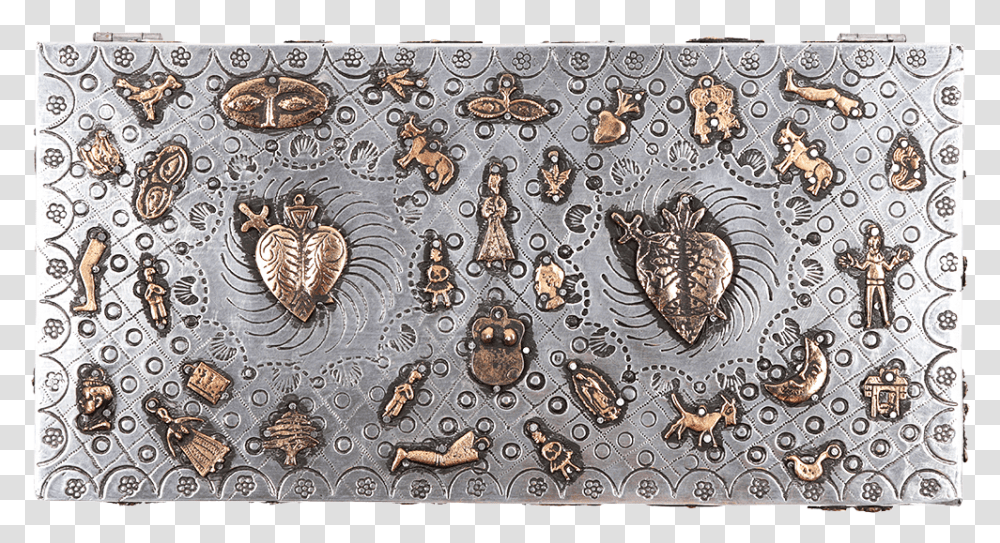 Inlaid Treasure Chest Wood And Metal Coin Purse, Rug, Pattern, Paisley, Clothing Transparent Png